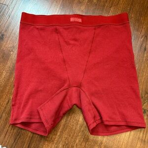 NWOT SKIMS Cotton Rib Boxer - Brick Red Sz Large